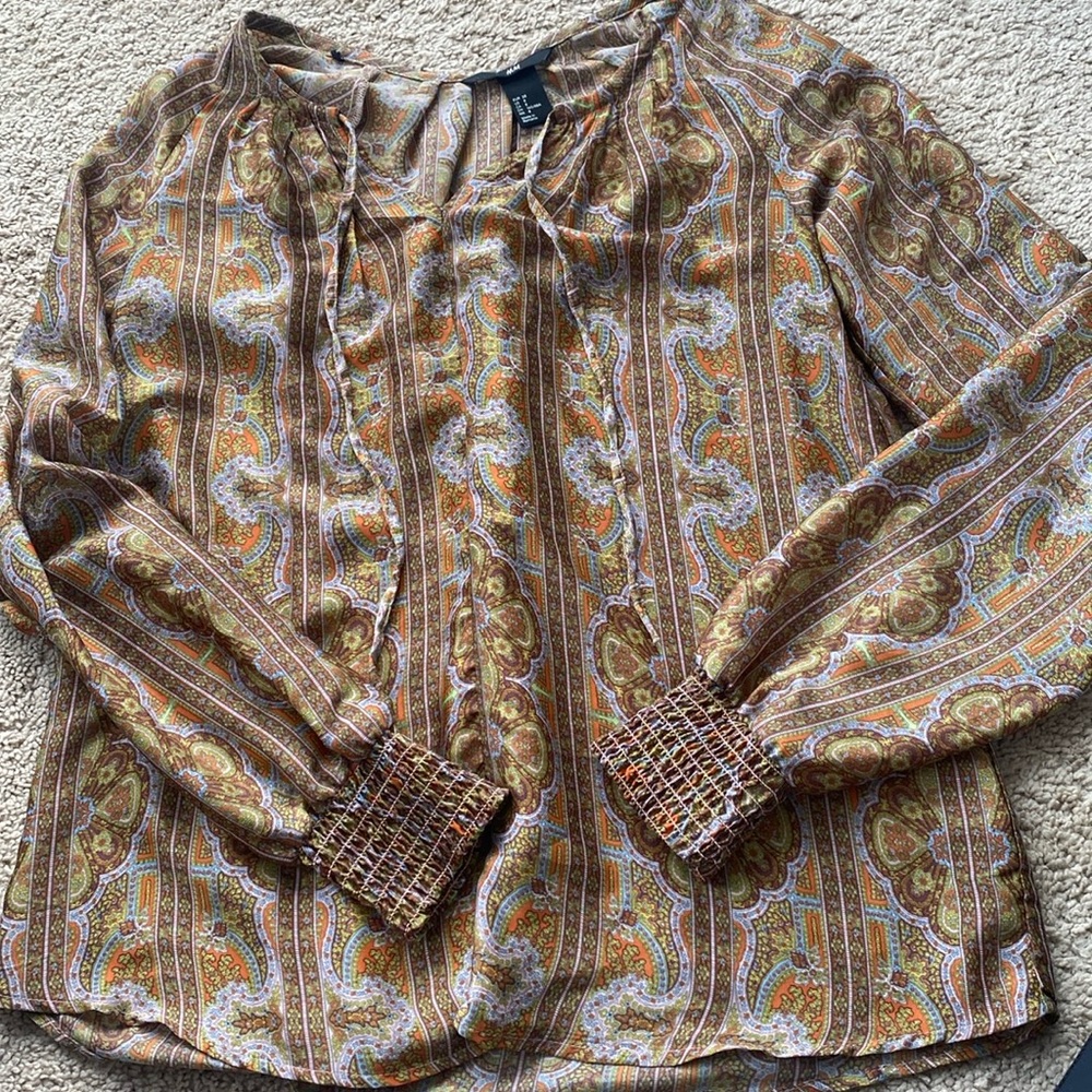multicolored bohemian blouse